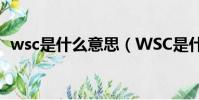 wsc是什么意思(WSC是什么東西的縮寫)