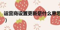 運營商設置更新是什么意思(遇到需要怎么做)