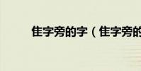 隹字旁的字(隹字旁的字有哪些)