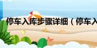 停車入庫步驟詳細(停車入庫的步驟介紹)