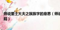 師說里士大夫之族族字的意思(師說里士大夫之族族字的解釋)