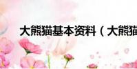 大熊貓基本資料(大熊貓的基本介紹)