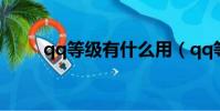 qq等級有什么用(qq等級的作用)