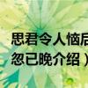 思君令人惱后悔忽已晚（關于思君令人惱后悔忽已晚介紹）
