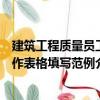 建筑工程質量員工作表格填寫范例（關于建筑工程質量員工作表格填寫范例介紹）
