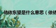 依依東望是什么意思(依依東望意思簡介)
