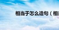 相當于怎么造句(相當于解釋)