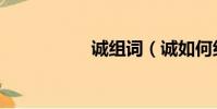 誠組詞(誠如何組詞)