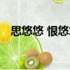 思悠悠 恨悠悠（關于思悠悠 恨悠悠介紹）