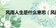 風雨人生是什么意思(風雨人生的意思)