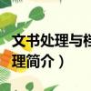 文書處理與檔案管理（關于文書處理與檔案管理簡介）