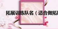 拓展訓練隊名(適合做拓展訓練的名字)