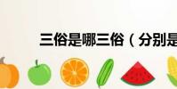 三俗是哪三俗(分別是什么意思)