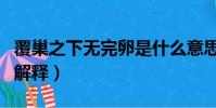 覆巢之下無完卵是什么意思(覆巢之下無完卵解釋)