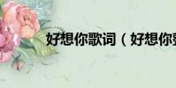 好想你歌詞(好想你整首歌詞)