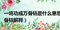一將功成萬骨枯是什么意思(成語一將功成萬骨枯解釋)