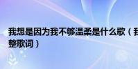 我想是因為我不夠溫柔是什么歌(我想是因為我不夠溫柔完整歌詞)