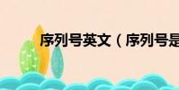 序列號英文(序列號是什么意思)