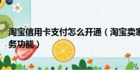 淘寶信用卡支付怎么開通(淘寶賣家怎么開通信用卡支付服務功能)