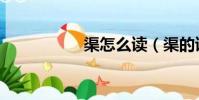 渠怎么讀(渠的讀音)