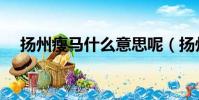 揚州瘦馬什么意思呢(揚州瘦馬的解釋)