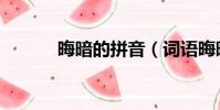 晦暗的拼音(詞語晦暗的拼音)