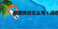 喉嚨拼音怎么寫(詞語喉嚨拼音)