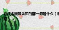 春江水暖鴨先知的前一句是什么(春江水暖鴨先知上一句介紹)