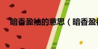 暗香盈袖的意思(暗香盈袖指的是什么)
