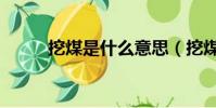 挖煤是什么意思(挖煤內容介紹)