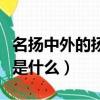 名揚中外的揚是什么意思（名揚中外的揚意思是什么）