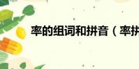 率的組詞和拼音(率拼音與組詞)