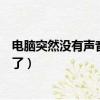 電腦突然沒有聲音了是怎么回事（為什么電腦突然沒有聲音了）