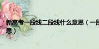 新高考一段線二段線什么意思(一段線二段線指的是什么意思)