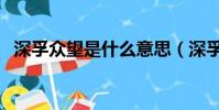 深孚眾望是什么意思(深孚眾望怎么理解)