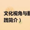 文化視角與翻譯實踐（關于文化視角與翻譯實踐簡介）