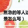焦急的等人這個情景寫一段話（焦急的等人情景怎么寫）