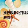 推行政務公開建設法治政府（關于推行政務公開建設法治政府簡介）