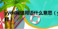 yyds網絡用語什么意思(yyds網絡用語的解釋)