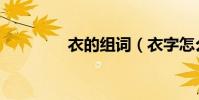 衣的組詞(衣字怎么組詞)
