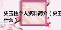 史玉柱個人資料簡介(史玉柱個人資料簡介是什么)