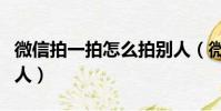 微信拍一拍怎么拍別人(微信拍一拍如何拍別人)