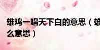 雄雞一唱天下白的意思(雄雞一唱天下白是什么意思)