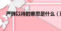 嚴陣以待的意思是什么(嚴陣以待解釋)