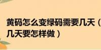黃碼怎么變綠碼需要幾天(黃碼變回綠碼需要幾天要怎樣做)