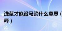 淺草才能沒馬蹄什么意思(淺草才能沒馬蹄解釋)