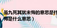雖九死其猶未悔的意思是什么(雖九死其猶未悔是什么意思)