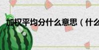 加權平均分什么意思(什么是加權平均值)