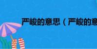 嚴峻的意思(嚴峻的意思是什么)