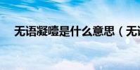 無語凝噎是什么意思(無語凝噎的含義)